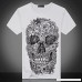 Fashion Print T Shirt Men Donci Cool 3D Skull Pattern Beach Casual Tees White B07Q65QCVY